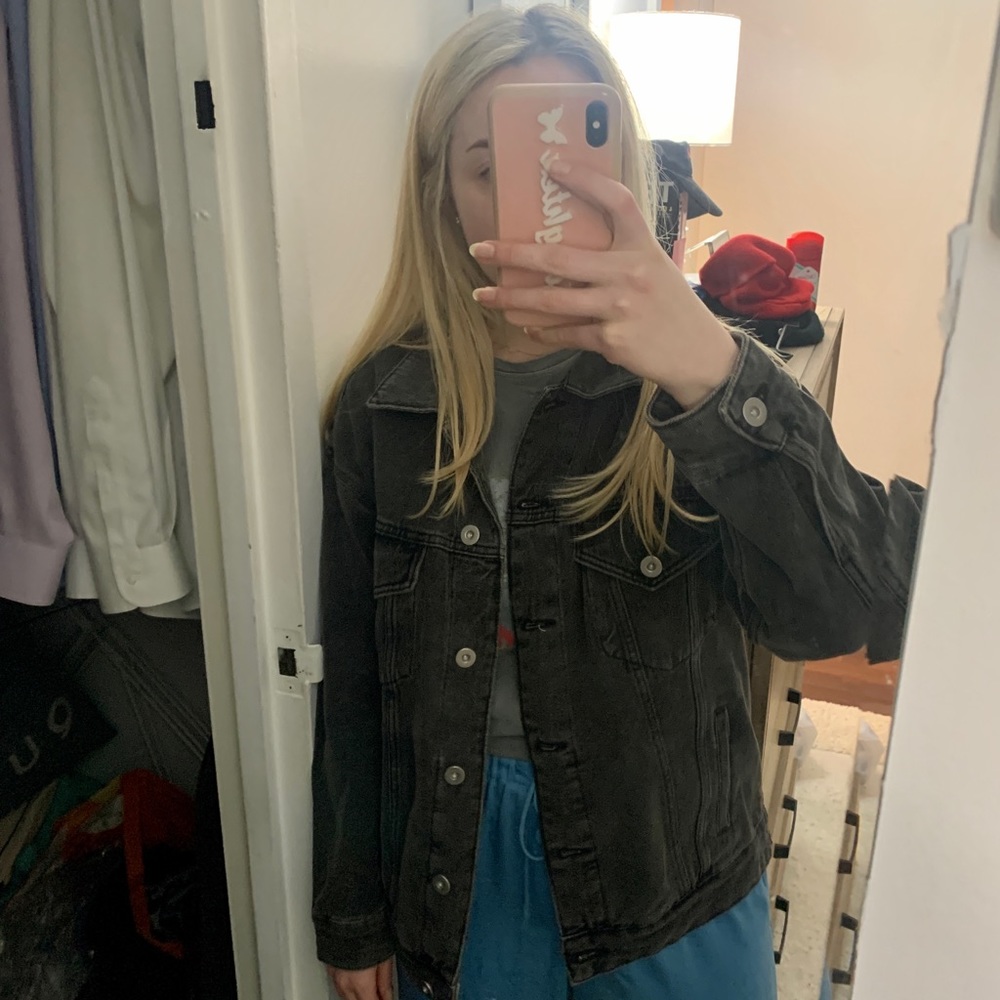 Oversized Black Denim Jean Jacket